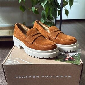 Brand New Patina Portland Leather Zoe Chunky Loafer in Fawn, Size 11